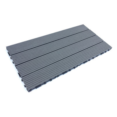 Grey Waterproof Bathroom WPC Deck Tile Wooden Flooring 60x60cm