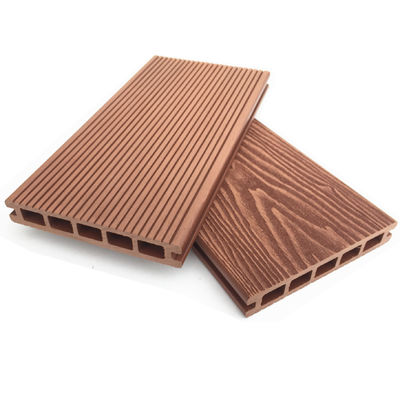 3D Terrace Teak Composite Decking Wood Plastic Composite Engineered Flooring