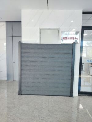                    Aluminum Frame WPC Fencing Slat Style Outdoor Home Security              