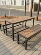                    Hot-Selling WPC Garden Furniture - Commercial Outdoor Table with Matching Bench              