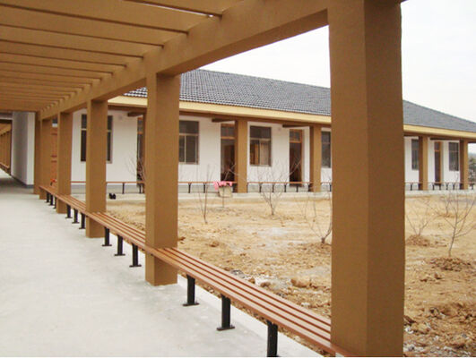                    Outdoor Park Outside Public Garden Patio WPC Wooden Slats Backless Seating Bench              
