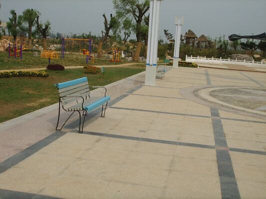                    Outdoor Park Outside Public Garden Patio WPC Wooden Slats Backless Seating Bench              