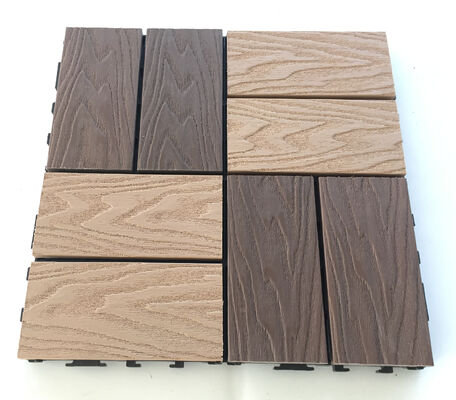 DIY WPC Deck Tiles 30*30CM Natural Wood Grain Outdoor Flooring for Home Patio