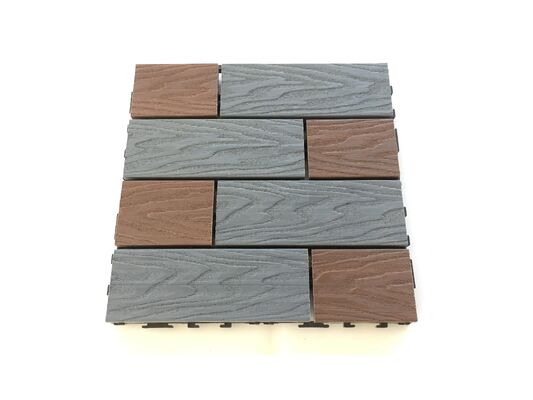 DIY WPC Deck Tiles 30*30CM Natural Wood Grain Outdoor Flooring for Home Patio