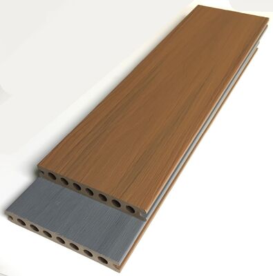 Free Sample Anti-slip Waterproof UV Resistant Teak Color 140*23mm Composite Decking Flooring Outdoor Coextrusion Wpc Decking