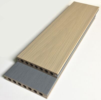 Free Sample Anti-slip Waterproof UV Resistant Teak Color 140*23mm Composite Decking Flooring Outdoor Coextrusion Wpc Decking
