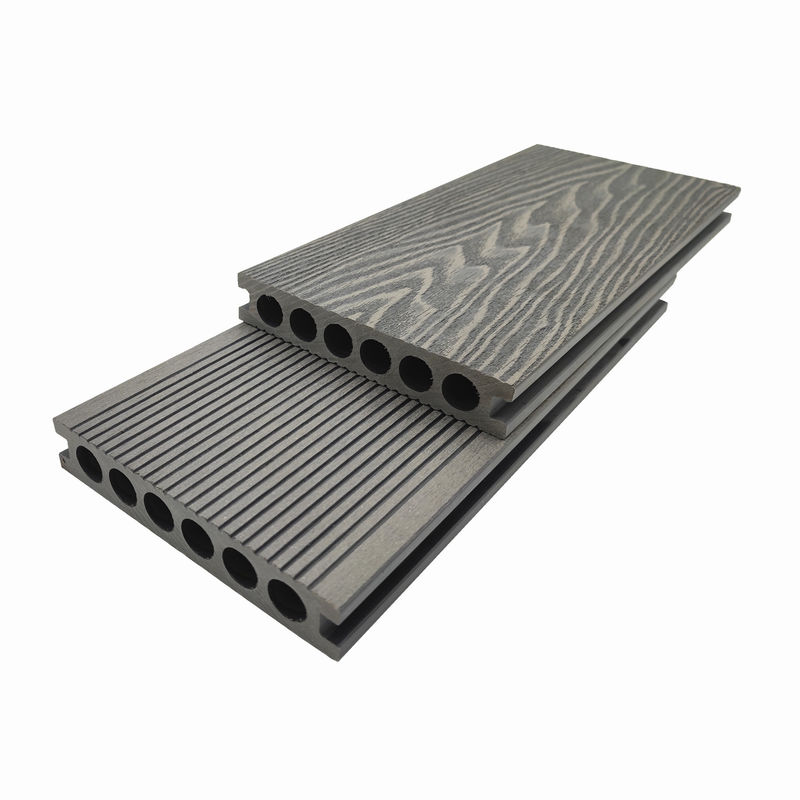 3D Embossed WPC Composite Decking Boards Plastic Timber Planks